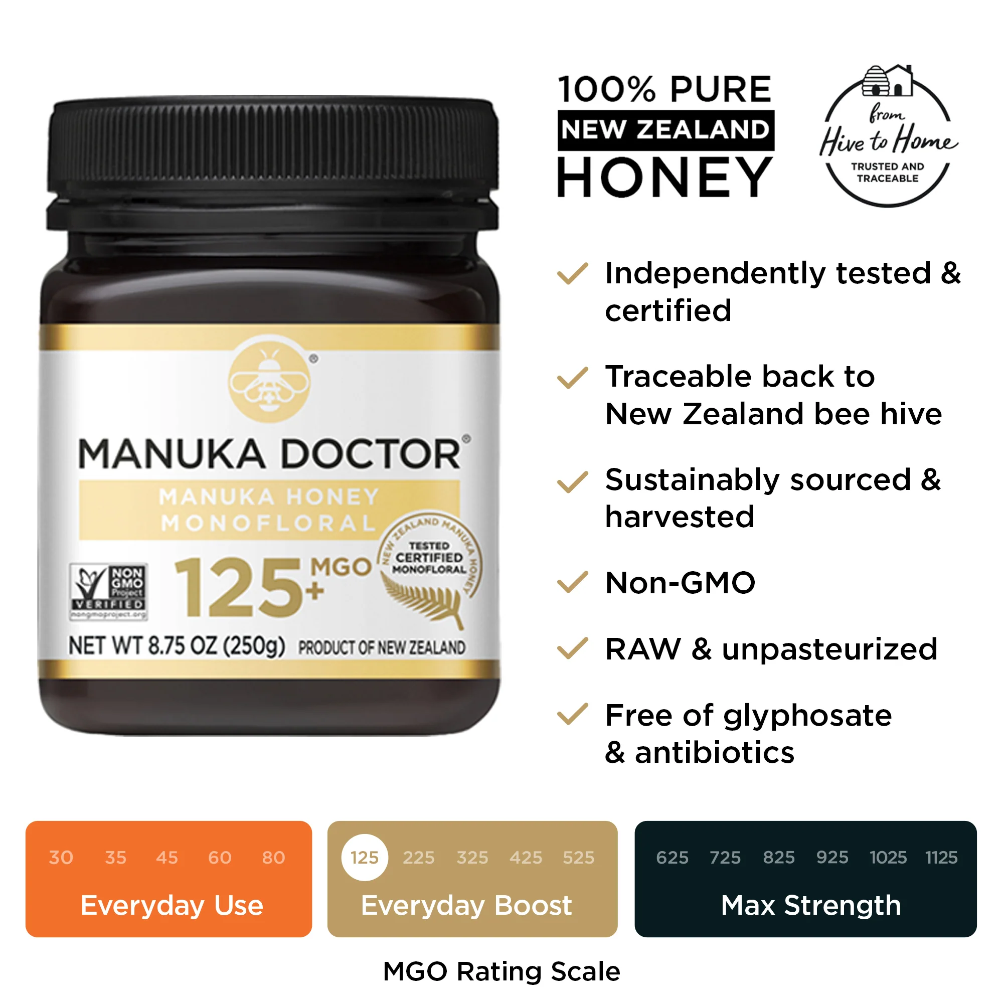 125 MGO Manuka Honey 8.75 oz - Image 8