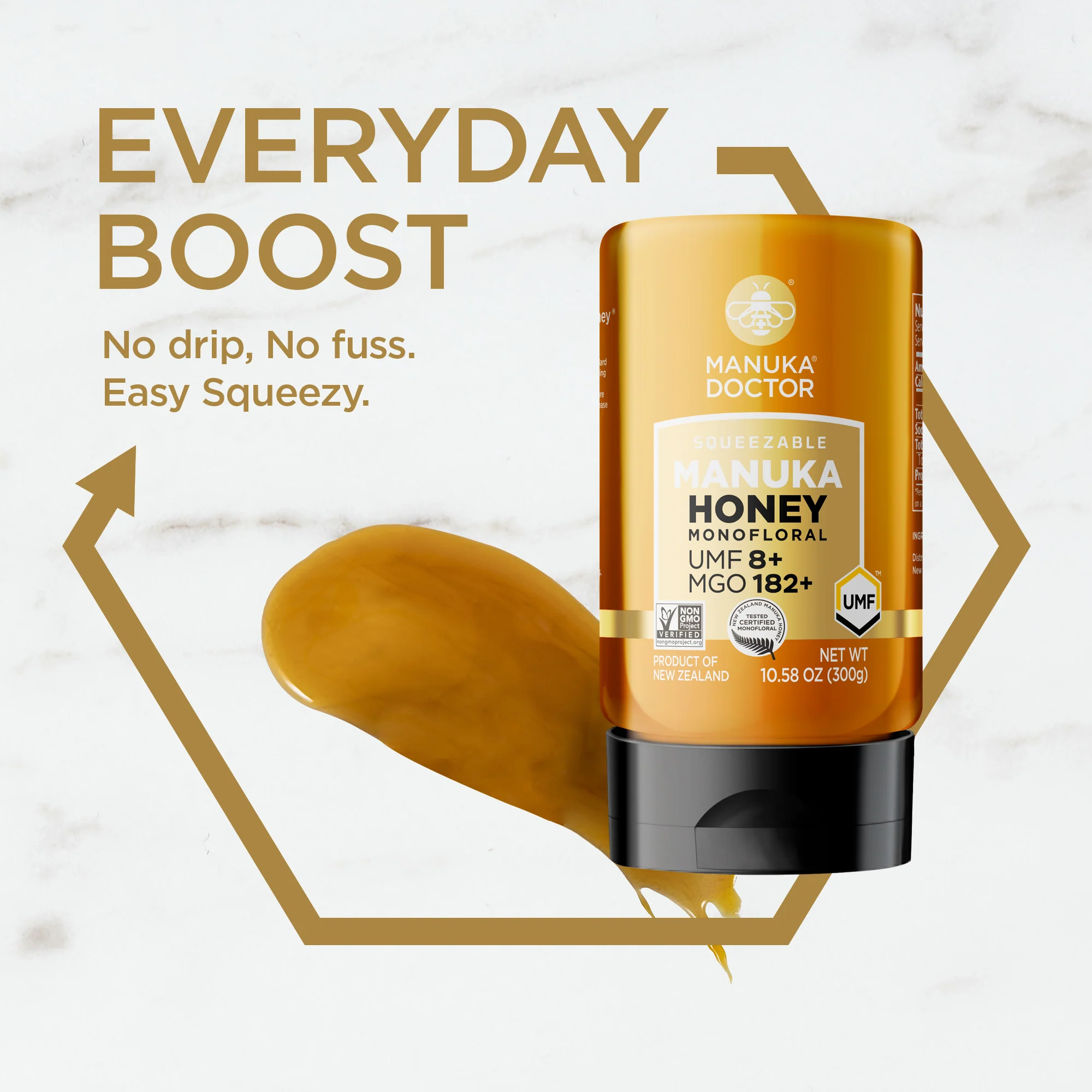 182 MGO/ UMF 8+ Squeezable Manuka Honey 10.58 oz - Image 6